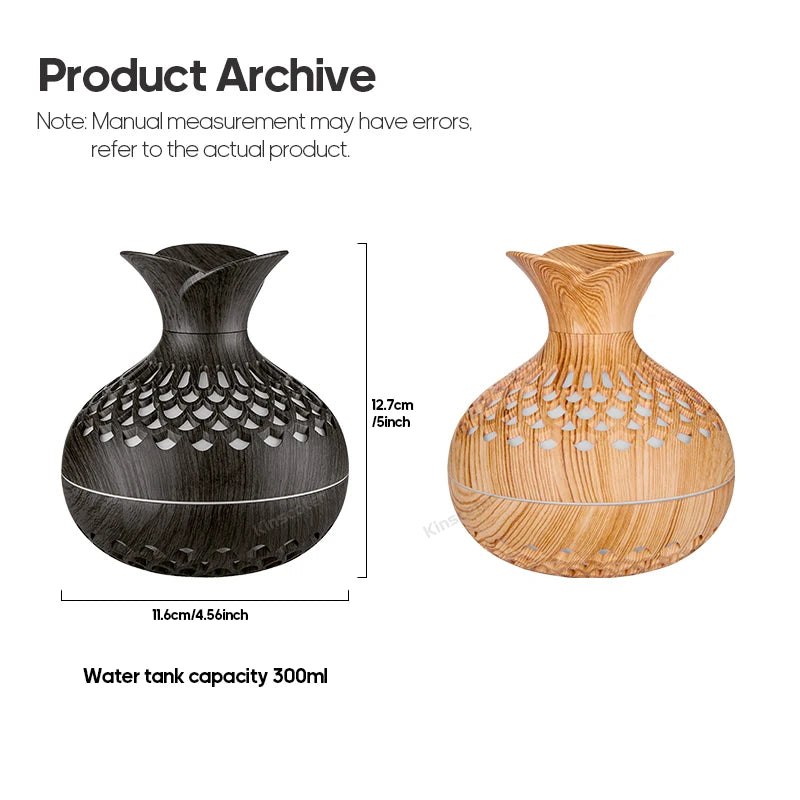 Elegant Wood Grain USB Aroma Diffuser & Humidifier - Loovy #