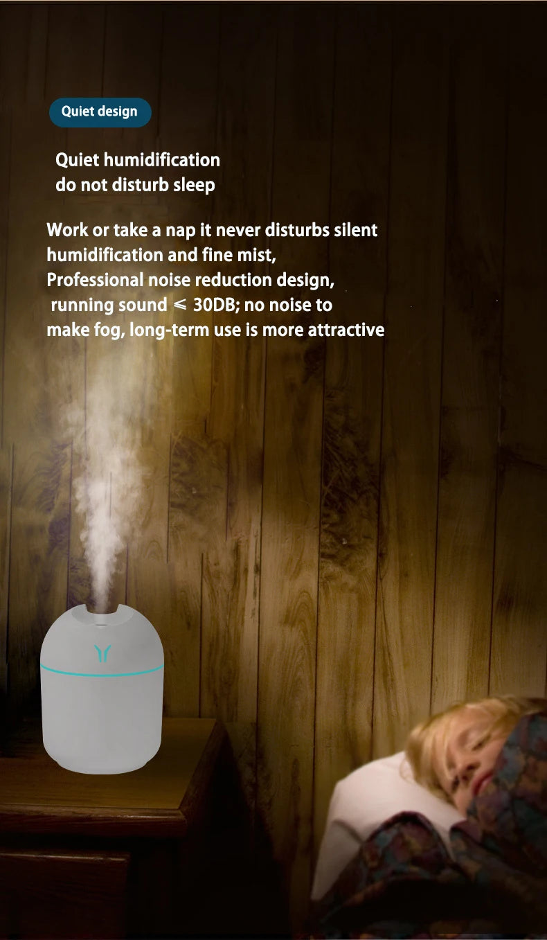 Portable USB Mini Humidifier with Aromatherapy Function – Compact, Quiet, and Efficient - Loovy #