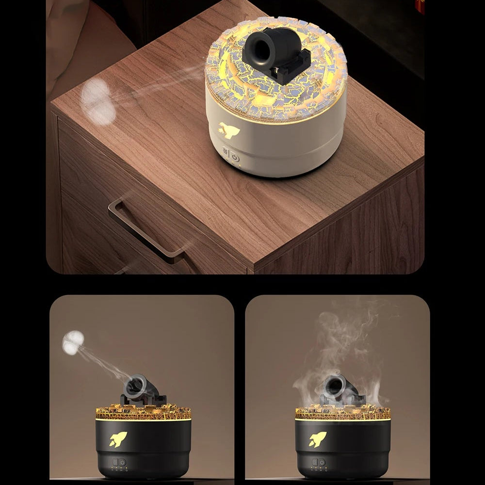 Volcanic Crack Light Cannons Humidifier – Essential Oil Diffuser with Aromatherapy and Visual Effects - Loovy #