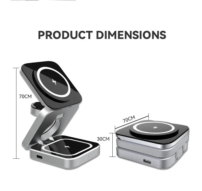 30W 3-in-1 Magnetic Wireless Charging Dock Station for-iPhone, AirPods, and Apple Watch - Loovy #