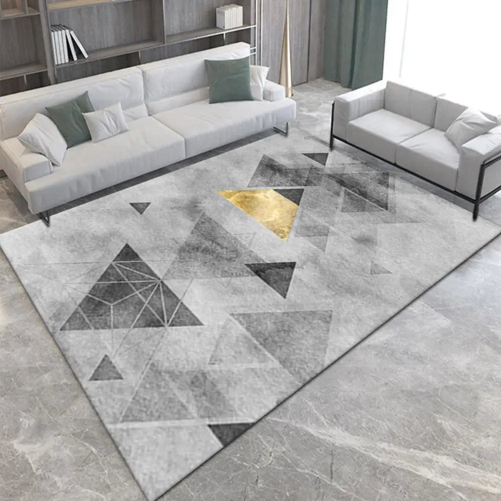 Modern Geometric Line Carpet – Crystal Velvet Mat for Living Room, Bedroom, and More - Loovy #