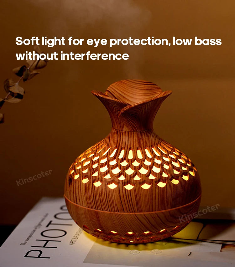 Elegant Wood Grain USB Aroma Diffuser & Humidifier - Loovy #