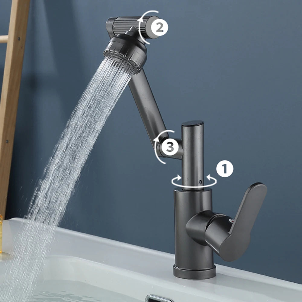 Digital Display LED Basin Faucet – 360° Swivel, Hot and Cold Water Mixer - Loovy #