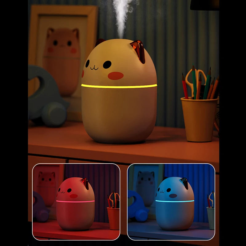 Portable 200ml Air Humidifier with Night Light – Kawaii Aroma Diffuser - Loovy #