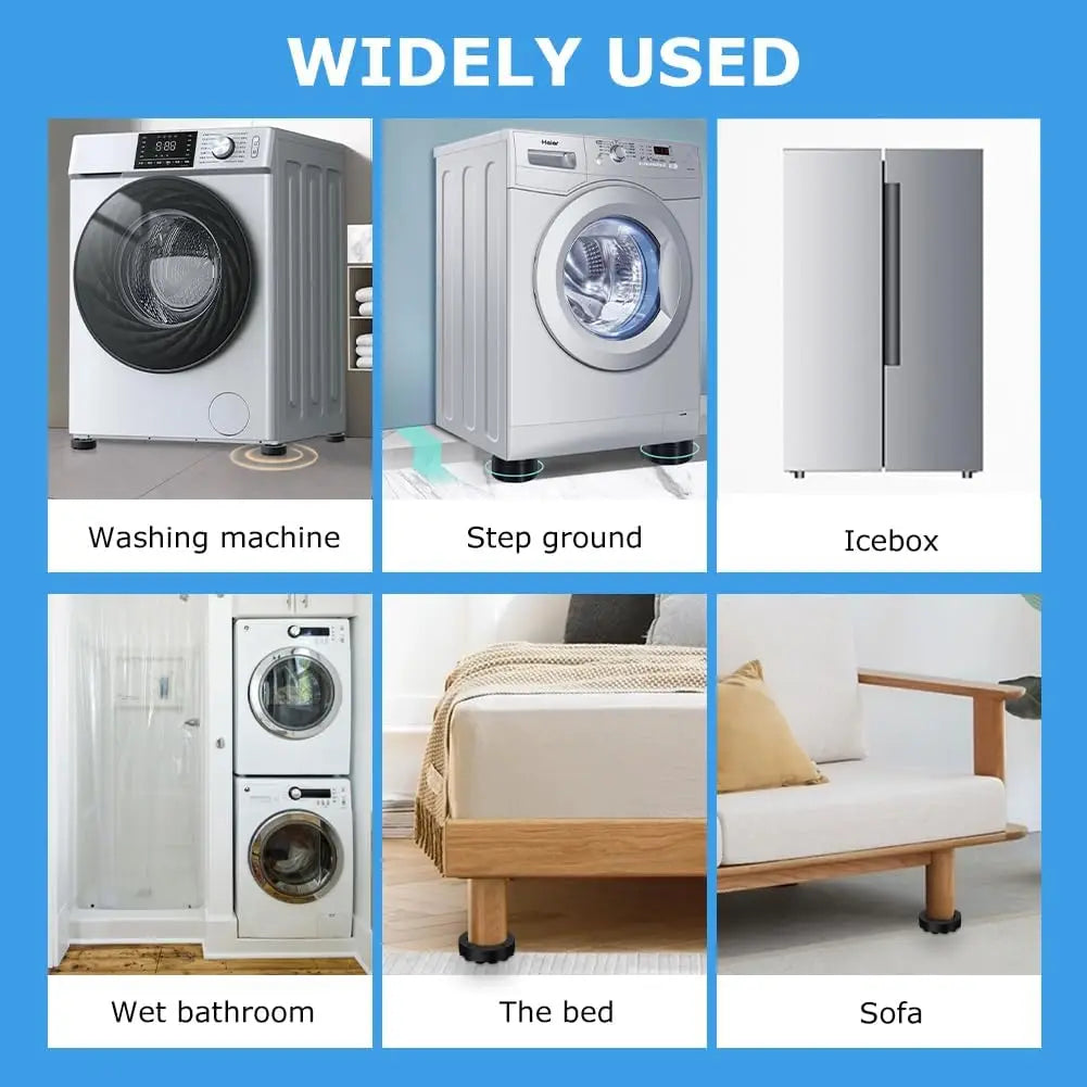 4 Pack Anti-Vibration Washing Machine Pads - Reduces Noise & Protects Floors - Loovy #