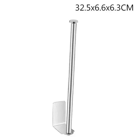 Stainless Steel Paper Towel Holder – Self-Adhesive Kitchen & Bathroom Storage Rack - Loovy #