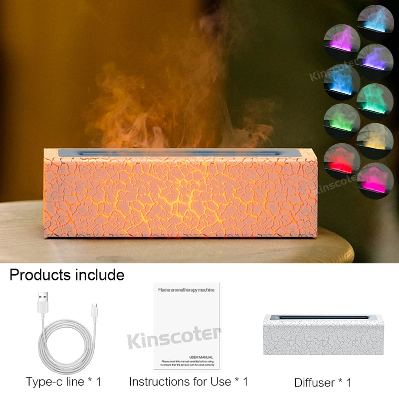 RGB Flame Aroma Diffuser – Ultrasonic Air Humidifier with LED Flame Effect - Loovy #