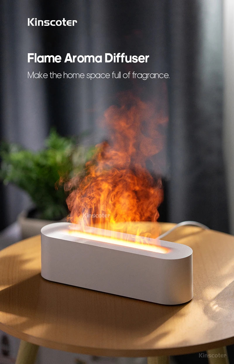 RGB Flame Aroma Diffuser – Ultrasonic Air Humidifier with LED Flame Effect - Loovy #
