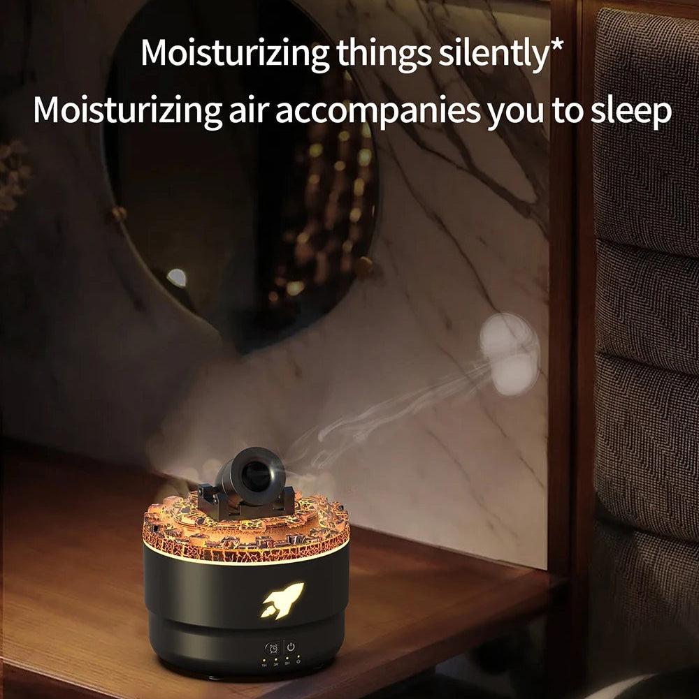 Volcanic Crack Light Cannons Humidifier – Essential Oil Diffuser with Aromatherapy and Visual Effects - Loovy #
