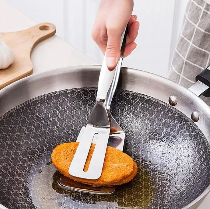Multifunctional Stainless Steel Frying Shovel & Clip - BBQ, Grilling & Kitchen Tool - Loovy #
