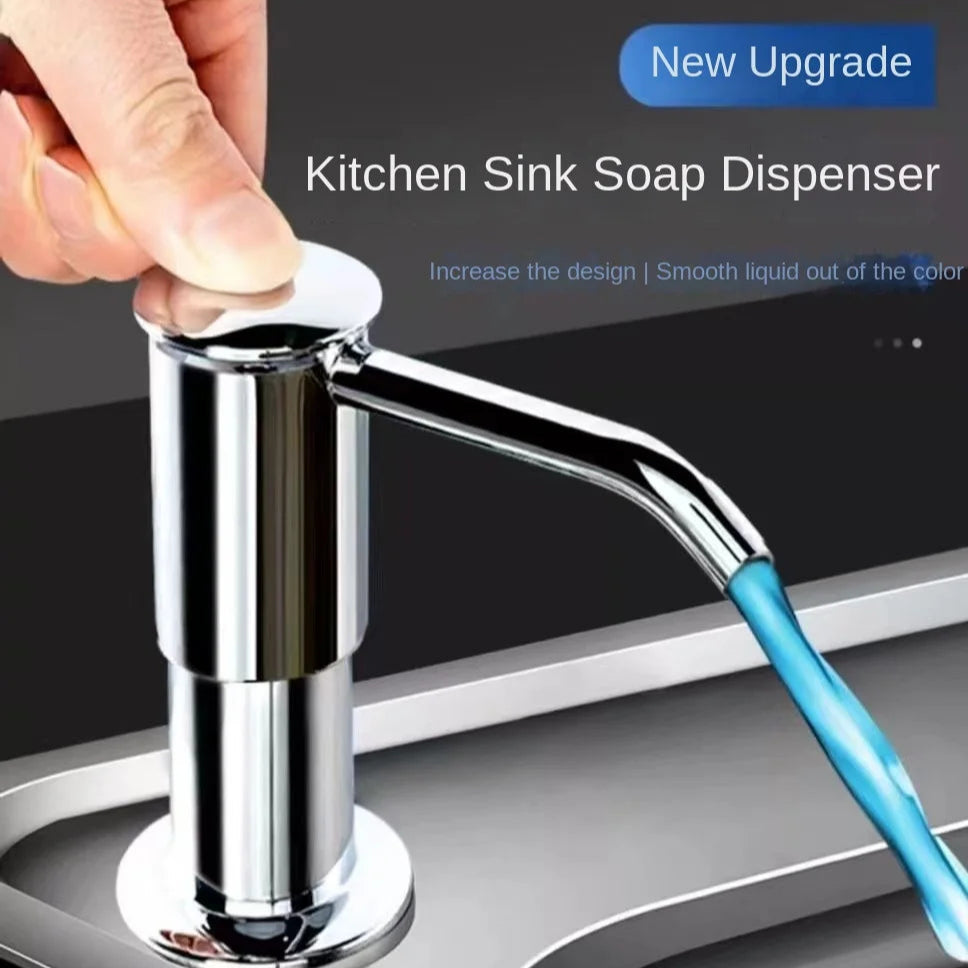 Kitchen Sink Soap Dispenser with Extension Tube - Chrome Finish - Loovy #