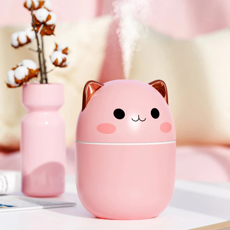 Portable 200ml Air Humidifier with Night Light – Kawaii Aroma Diffuser - Loovy #
