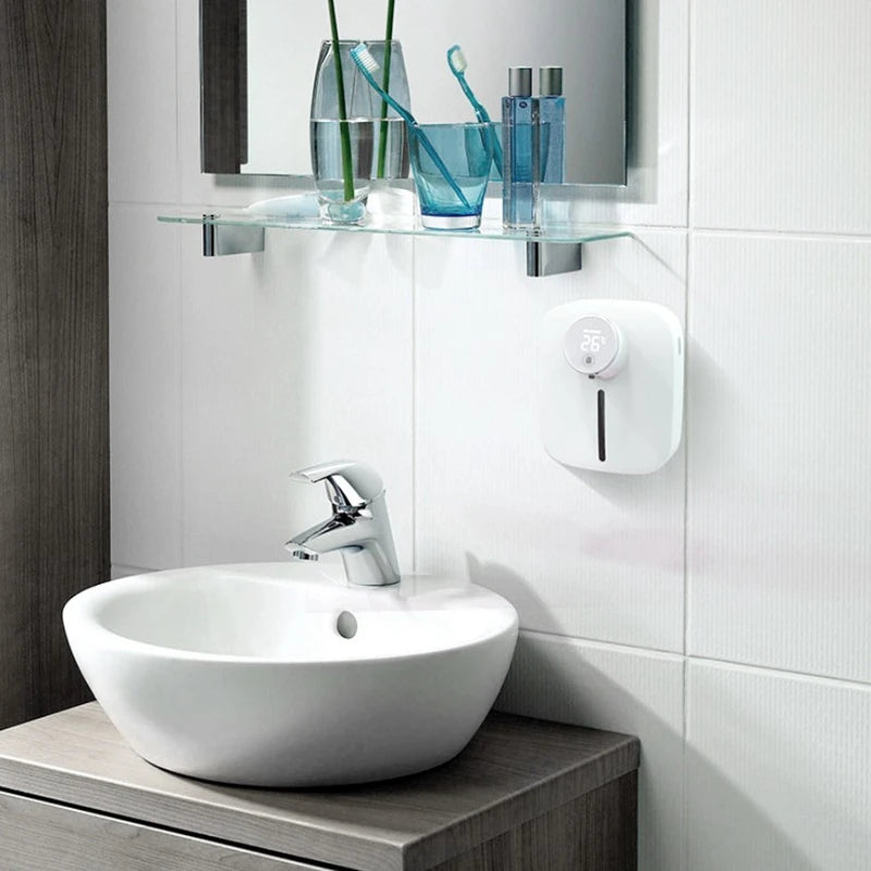 Wall-Mounted Automatic Soap Dispenser with LED Display and Infrared Sensor - Loovy #