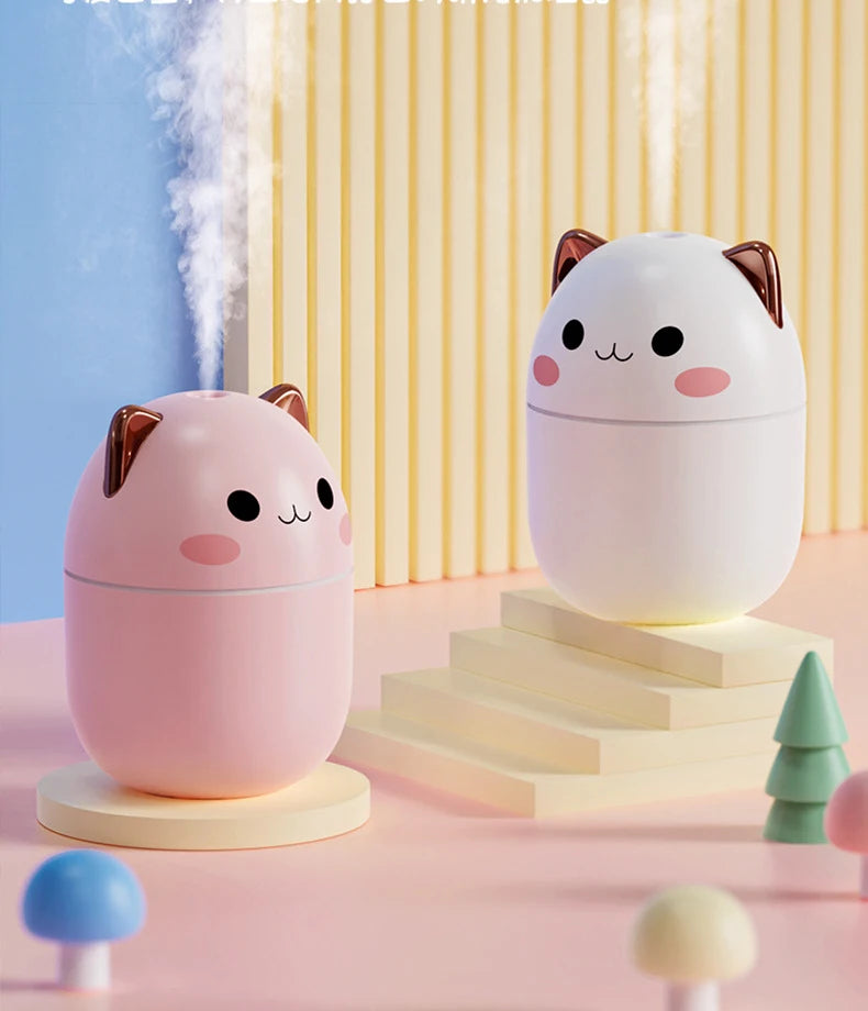 Portable 200ml Air Humidifier with Night Light – Kawaii Aroma Diffuser - Loovy #