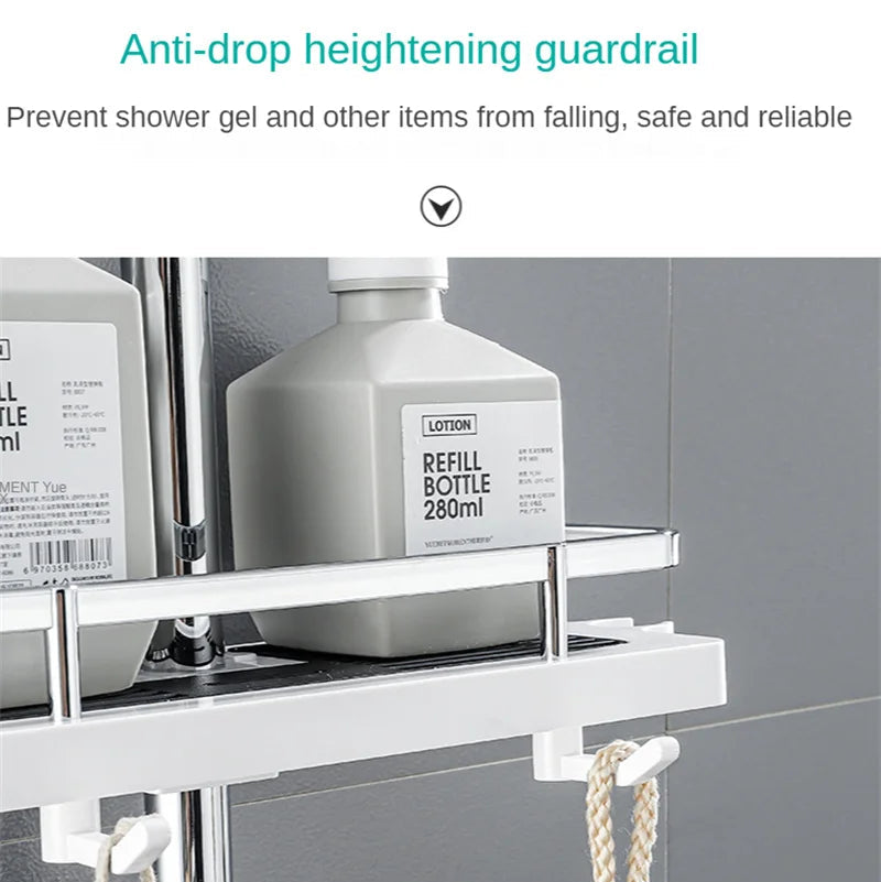 Over-the-Shower Head Storage Rack - No Drilling Bathroom Organizer - Loovy #