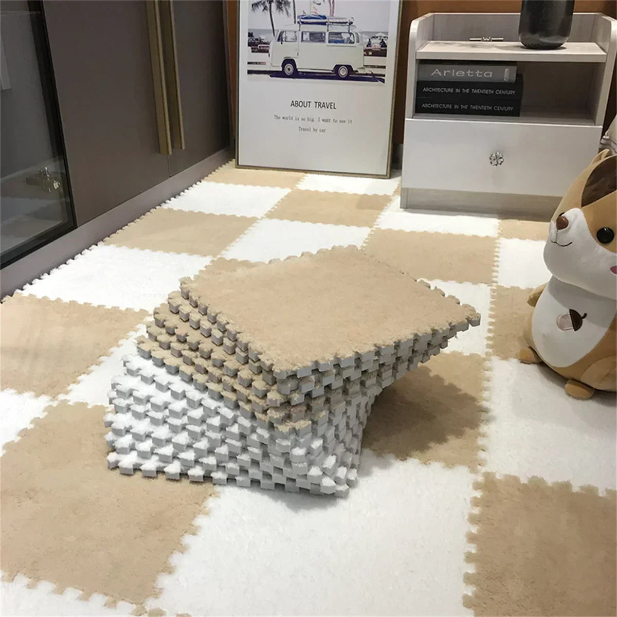 Soft and Safe Puzzle Mat for Babies – Plush Anti-Shock Play Mat for Living Room and Bedroom - Loovy #