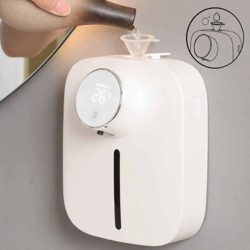 Wall-Mounted Automatic Soap Dispenser with LED Display and Infrared Sensor - Loovy #