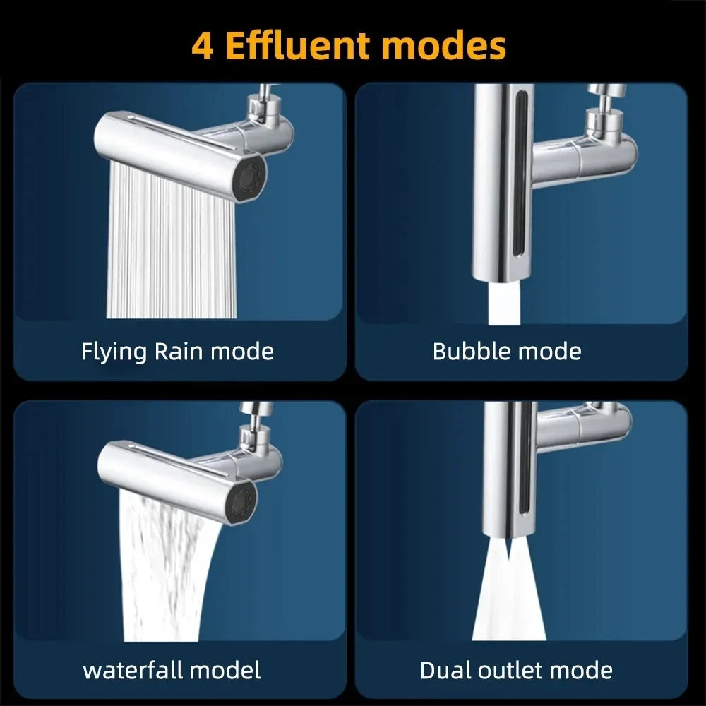 4-in-1 Kitchen Faucet Extender with 360° Swivel - Waterfall, Stream, & More - Loovy #