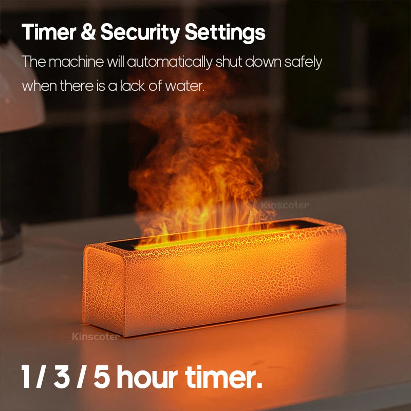 RGB Flame Aroma Diffuser – Ultrasonic Air Humidifier with LED Flame Effect - Loovy #