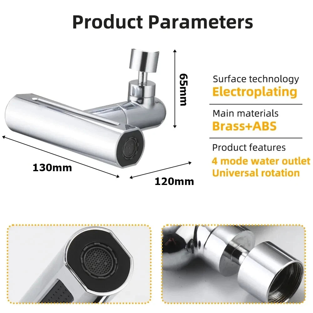 4-in-1 Kitchen Faucet Extender with 360° Swivel - Waterfall, Stream, & More - Loovy #
