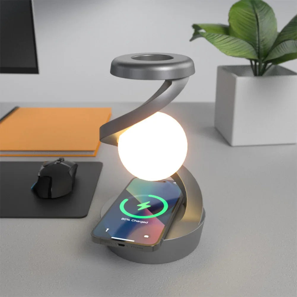 3D Levitating Ball Lamp with Wireless Phone Charger - Loovy #