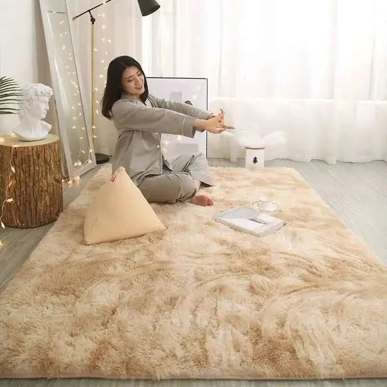Modern Minimalist Luxury Living Room Carpet - Silk Wool Non-Slip Rug - Loovy #