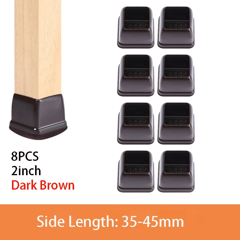 Chair Leg Caps - Thick Silicone & Felt Floor Protectors - Loovy #