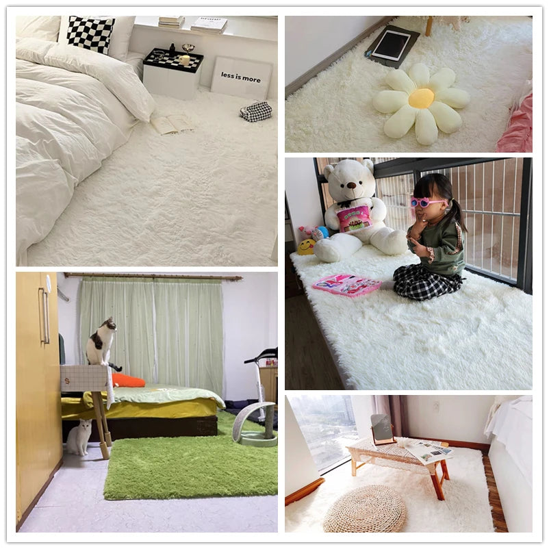 Fluffy Non-Slip Carpet – Modern Bedroom & Living Room Rug for Home Décor - Loovy #