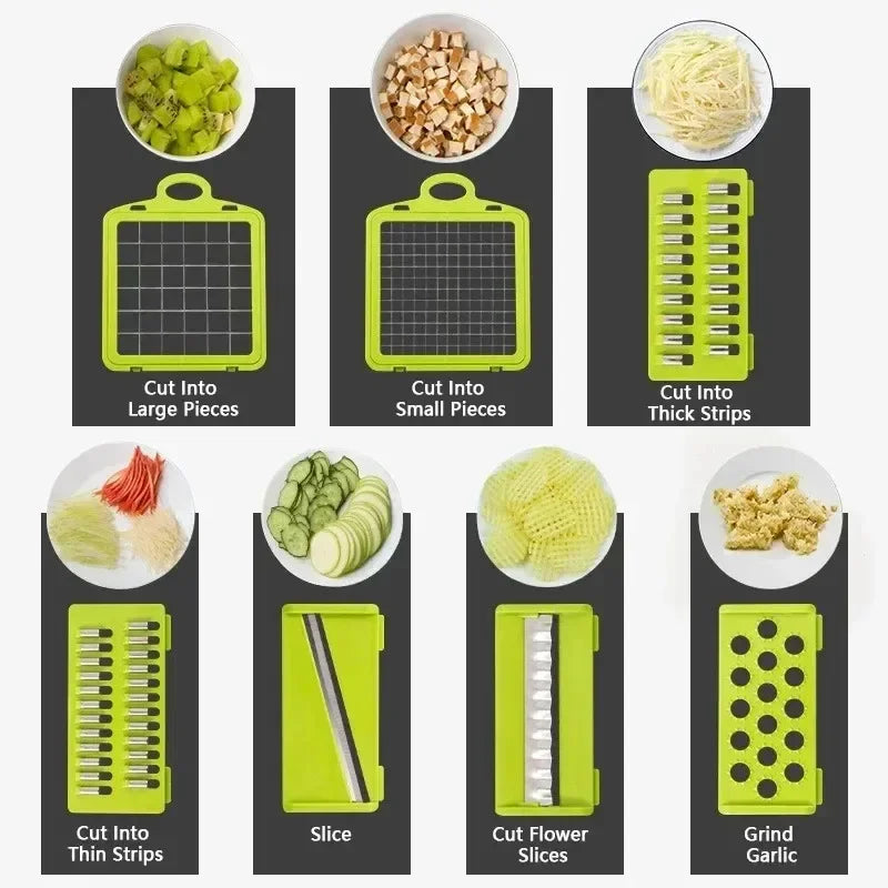 14/16-in-1 Multifunctional Vegetable Chopper - Slice, Dice, Shred with Ease - Loovy #