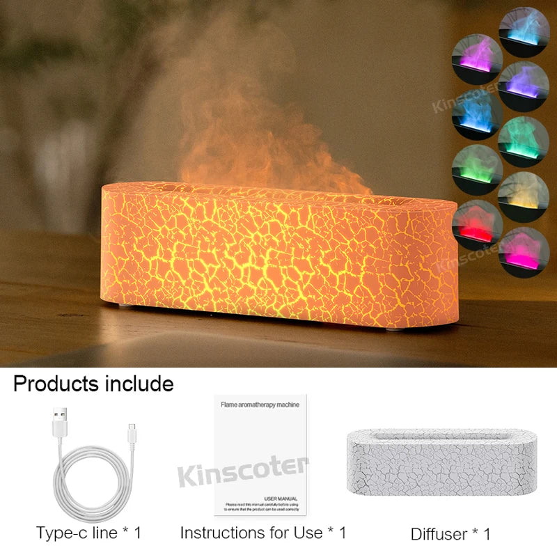 RGB Flame Aroma Diffuser – Ultrasonic Air Humidifier with LED Flame Effect - Loovy #