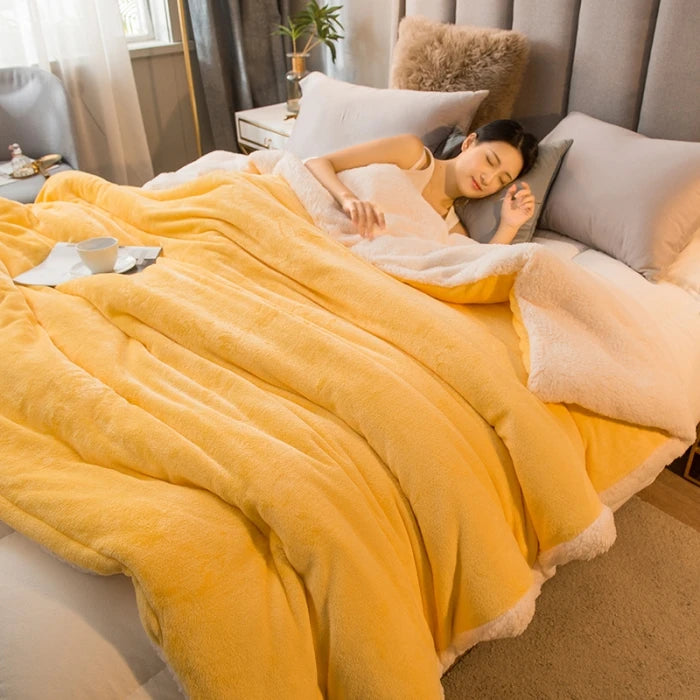 Cozy Wool Throw Blanket – Double-Sided Winter Bedspread for Warmth and Comfort - Loovy #