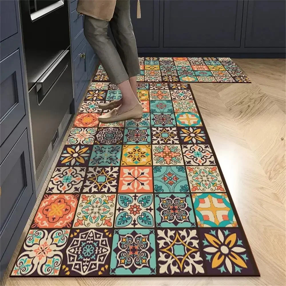 Non-Slip Crystal Velvet Kitchen Mat for Home, Living Room, and Bedroom, Carpet - Loovy #