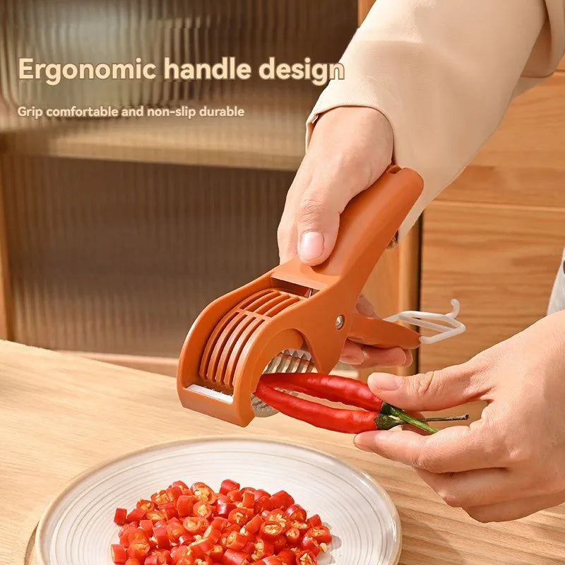 Portable Stainless Steel Salad Cutter - Chops Fruits & Vegetables Effortlessly - Loovy #