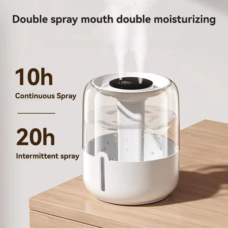 USB-Powered 6.8L Quiet Dual Spray Humidifier with Night Light - Loovy #