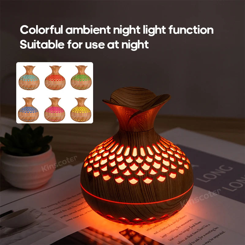 Elegant Wood Grain USB Aroma Diffuser & Humidifier - Loovy #