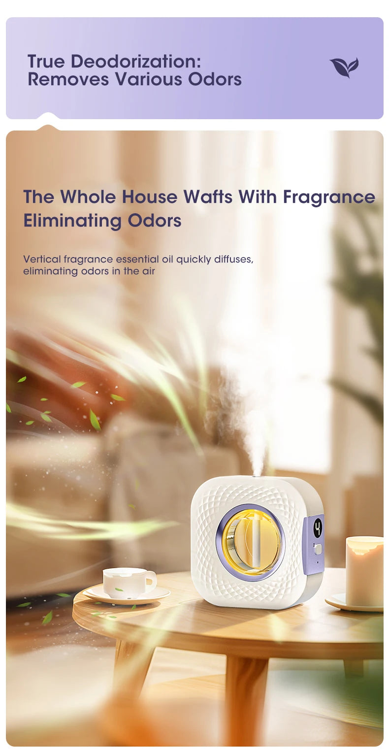 60㎡ Oil Aromatherapy Diffuser – Wall-Mounted & Desktop Air Purifying Machine with Colorful Night Light - Loovy #