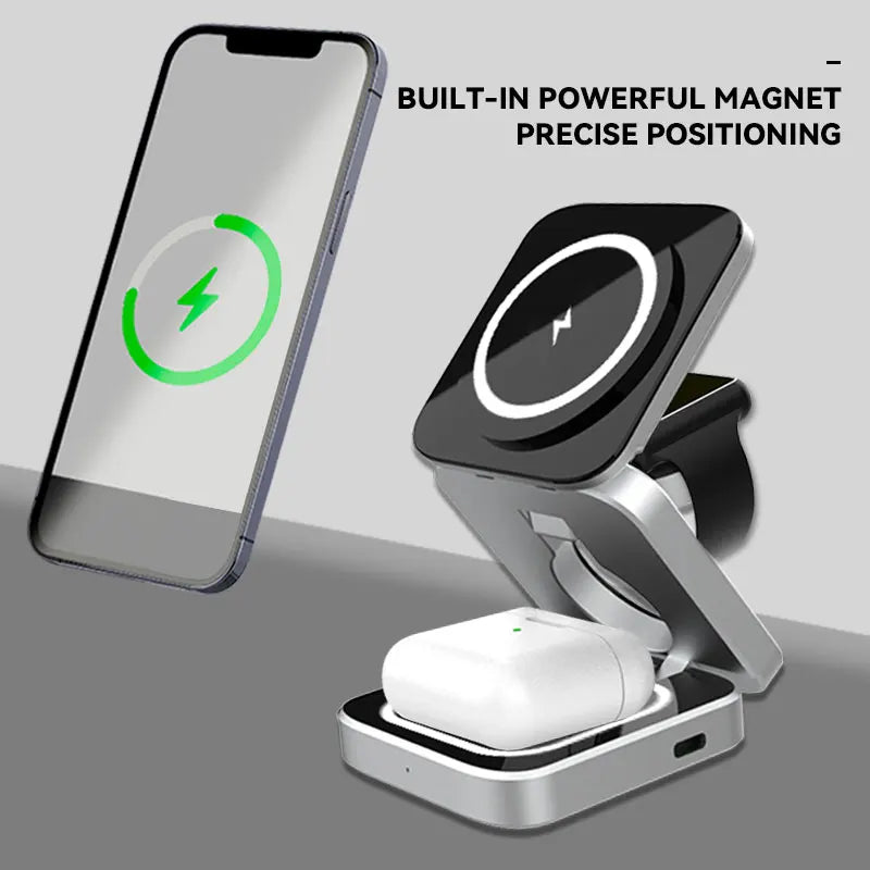 30W 3-in-1 Magnetic Wireless Charging Dock Station for-iPhone, AirPods, and Apple Watch - Loovy #