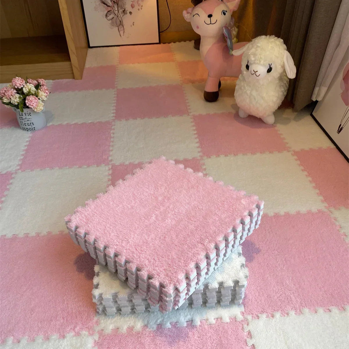 Soft and Safe Puzzle Mat for Babies – Plush Anti-Shock Play Mat for Living Room and Bedroom - Loovy #