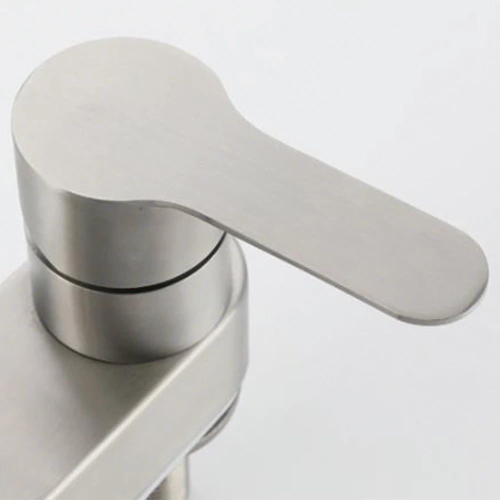 304 Stainless Steel Sink Faucet – Deck-Mounted, 360° Rotating Hot & Cold Mixer - Loovy #