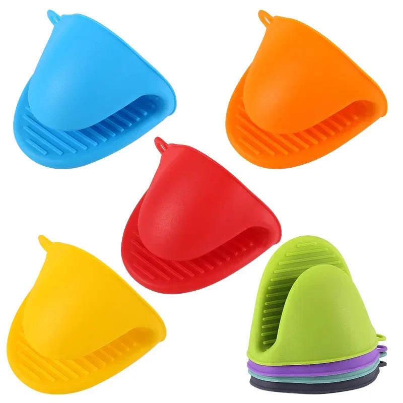 1PC Heat Resistant Silicone Oven Mitts with Clips - Non-Slip & Anti-Scalding for Safe Cooking - Loovy #