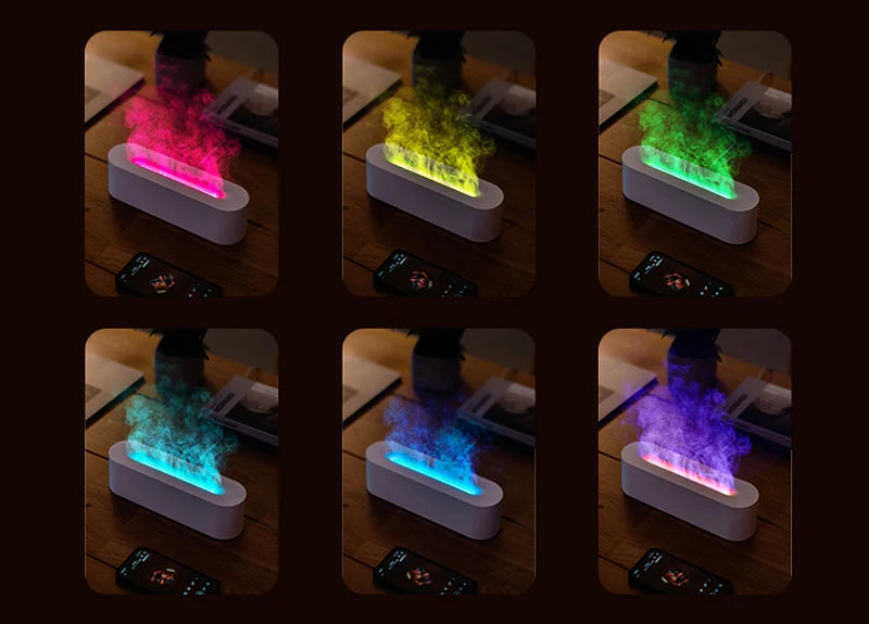 RGB Flame Aroma Diffuser – Ultrasonic Air Humidifier with LED Flame Effect - Loovy #