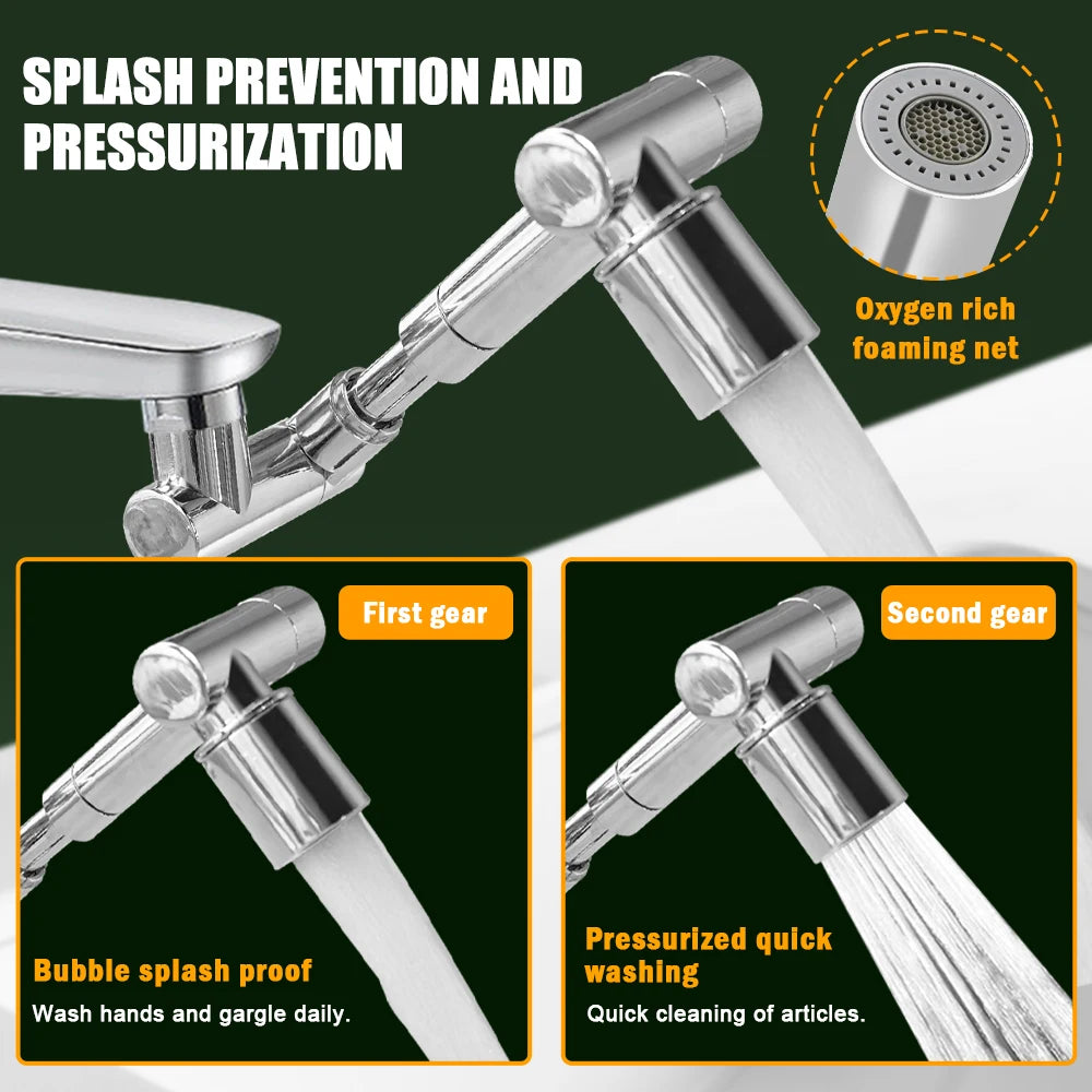 1440° Rotating Faucet Extender - 2 Spray Modes for Kitchen & Bathroom - Loovy #