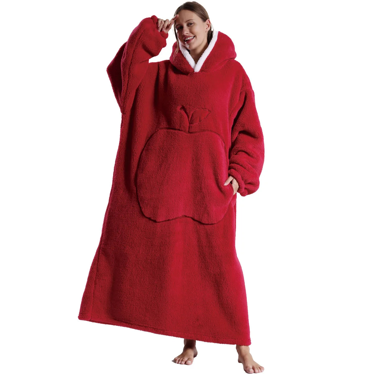 2025 Super Long Flannel Blanket Hoodie - Oversized Winter Pullover Fleece Sweatshirt for Women, Men & Kids - Loovy