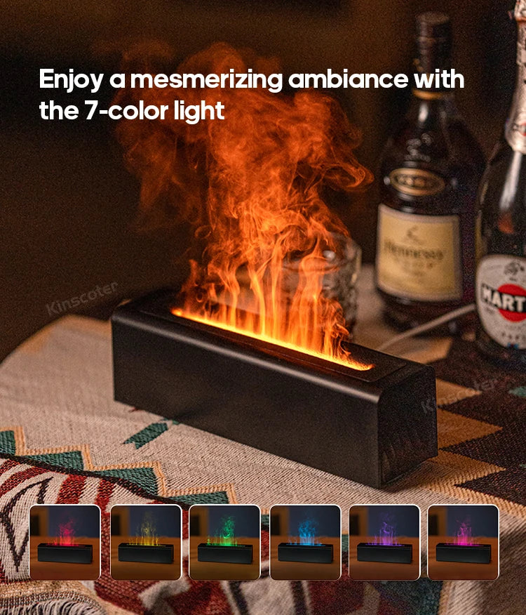 RGB Flame Aroma Diffuser – Ultrasonic Air Humidifier with LED Flame Effect - Loovy #