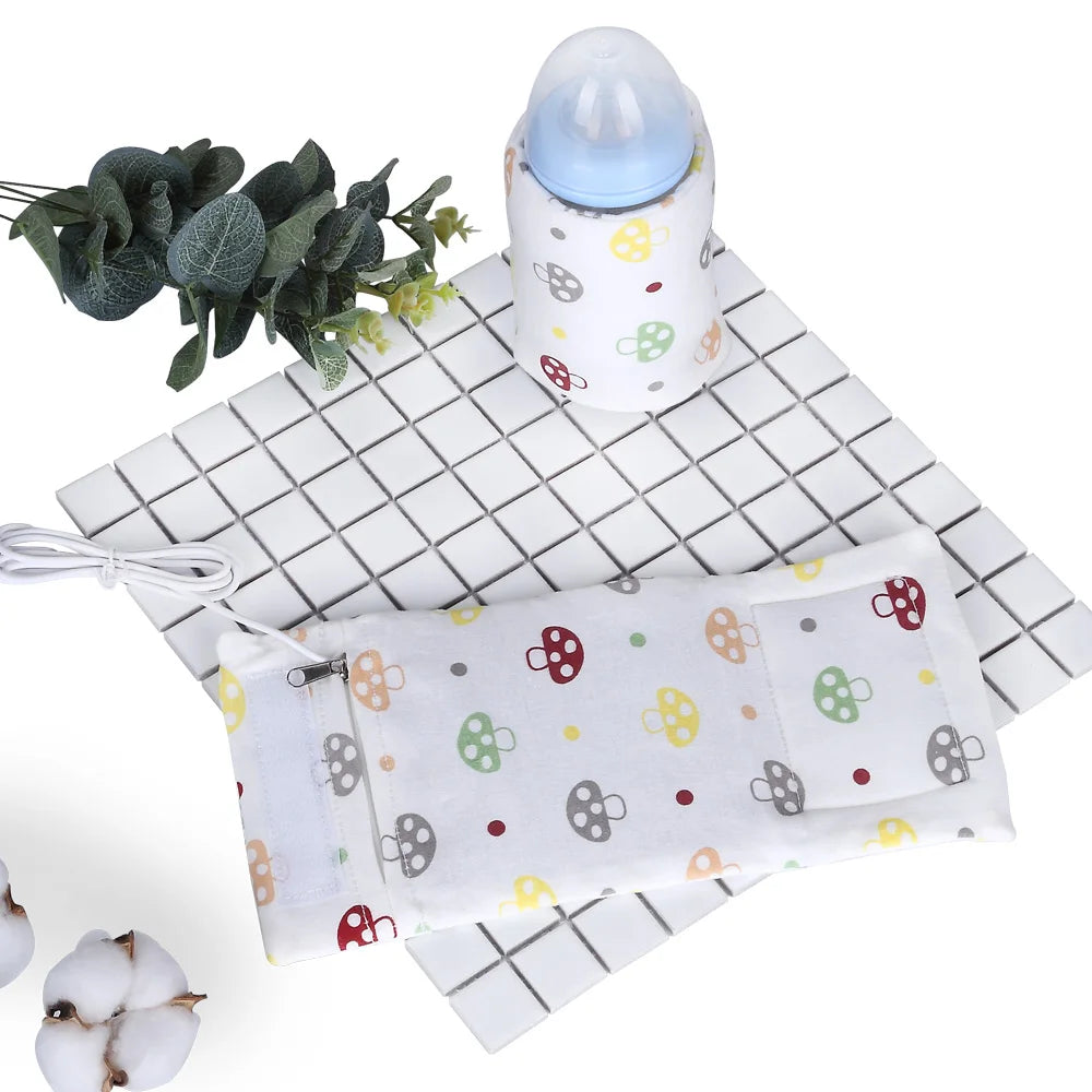 USB Milk & Water Warmer Bag – Portable Baby Bottle Heater for Travel, Stroller, and Nursing | Insulated Cartoon Design, 180ml Capacity - Loovy #