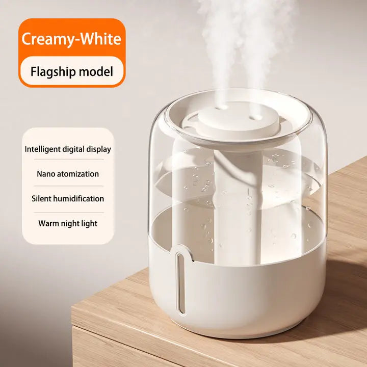 USB-Powered 6.8L Quiet Dual Spray Humidifier with Night Light - Loovy #