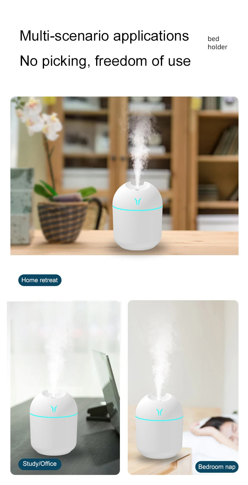 Portable USB Mini Humidifier with Aromatherapy Function – Compact, Quiet, and Efficient - Loovy #