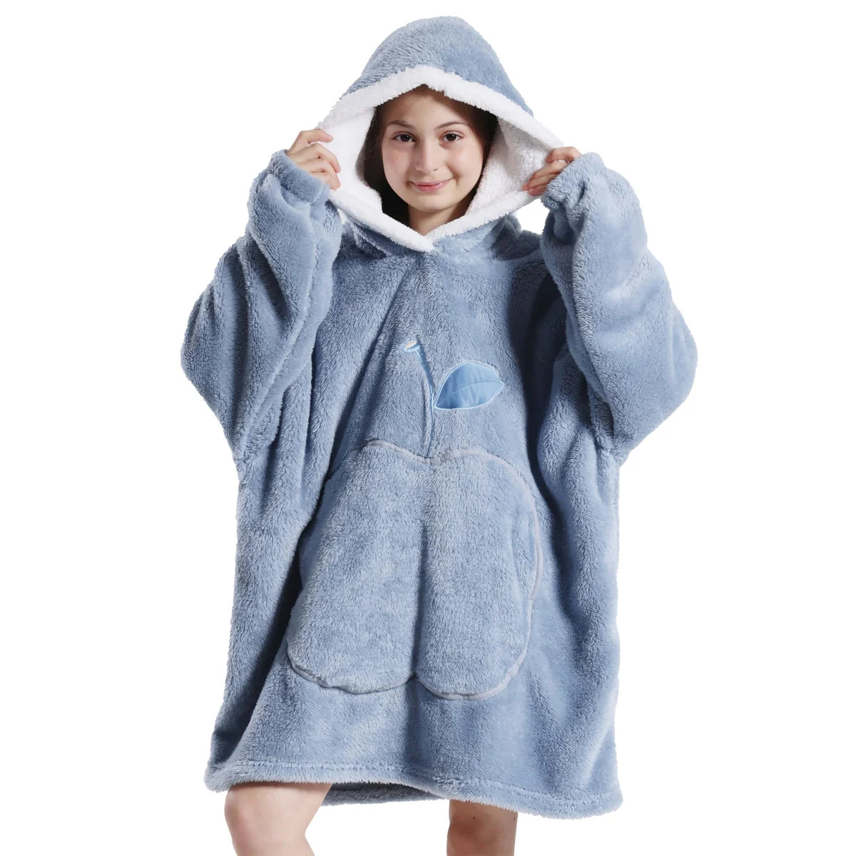 2025 Super Long Flannel Blanket Hoodie - Oversized Winter Pullover Fleece Sweatshirt for Women, Men & Kids - Loovy #