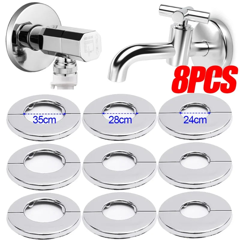 Decorative Stainless Steel Faucet Cover – Self-Adhesive Water Pipe Wall Hole Covers for Bathroom & Kitchen - Loovy #