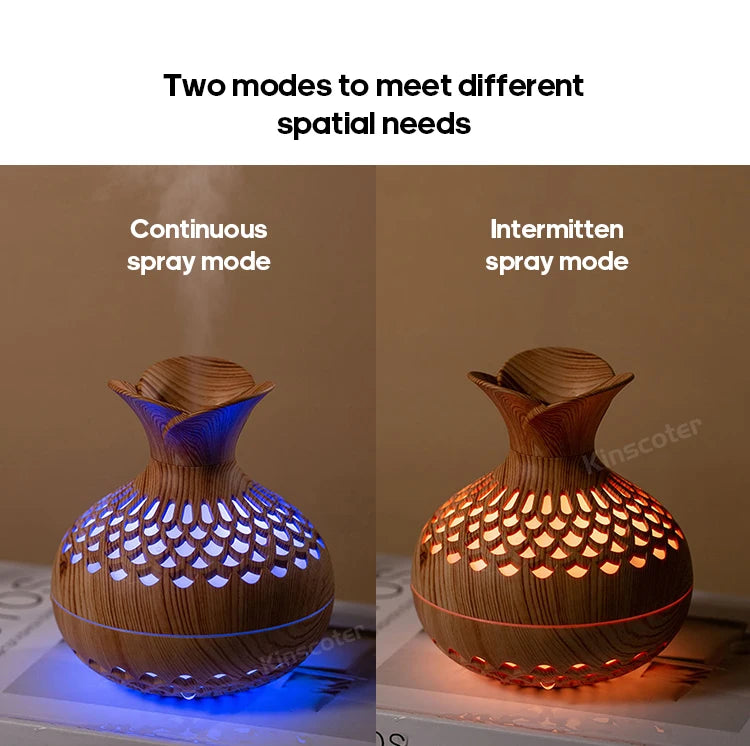 Elegant Wood Grain USB Aroma Diffuser & Humidifier - Loovy #